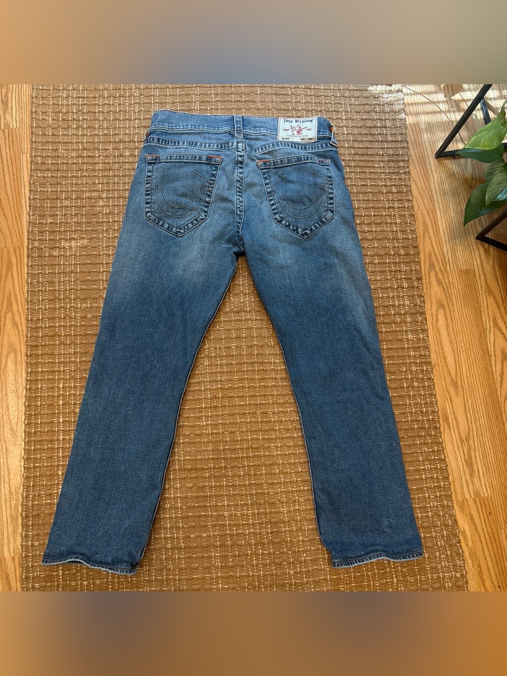 True Religion Women’s Straight-Leg Jeans in Medium Blue